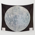 Vintage Lunar Moon Map, 1960s Wall Tapestry Gallery Image 4