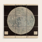 Vintage Lunar Moon Map, 1960s Wood Wall Art Gallery Image 1