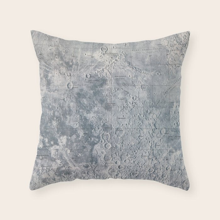 Vintage Lunar Moon Map, 1960s Throw Pillow Gallery Image 6