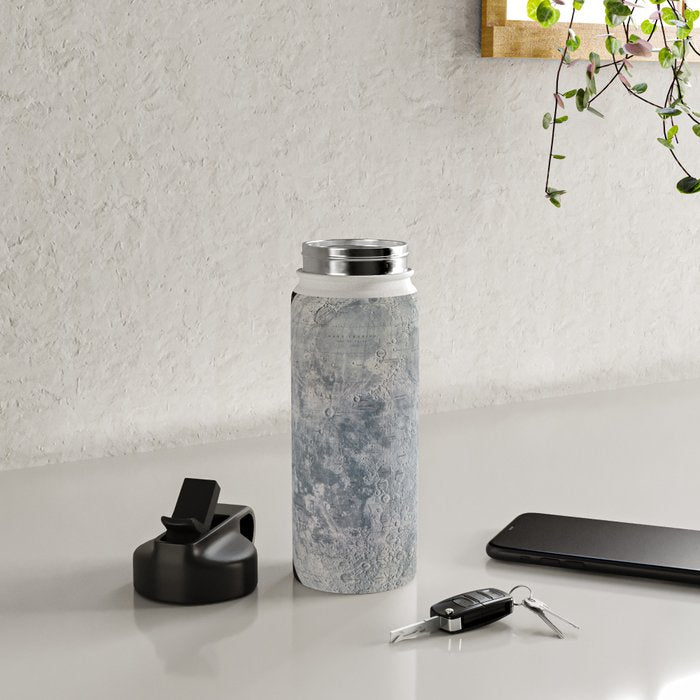 Vintage Lunar Moon Map, 1960s Water Bottle Gallery Image 5