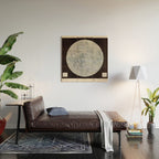 Vintage Lunar Moon Map, 1960s Wood Wall Art Gallery Image 2