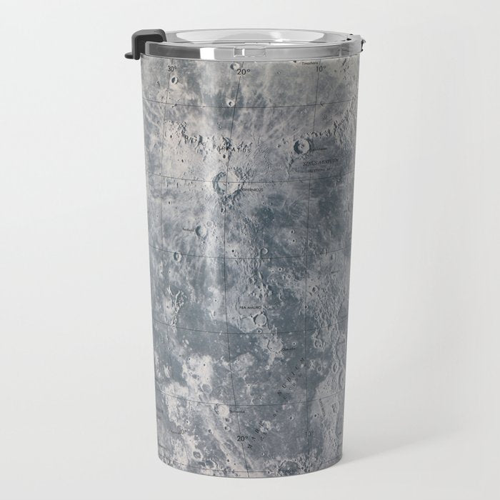 Vintage Lunar Moon Map, 1960s Travel Mug Gallery Image 3