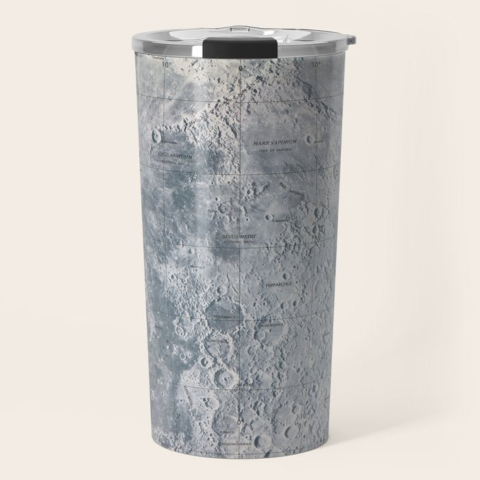 Vintage Lunar Moon Map, 1960s Travel Mug Gallery Image 1