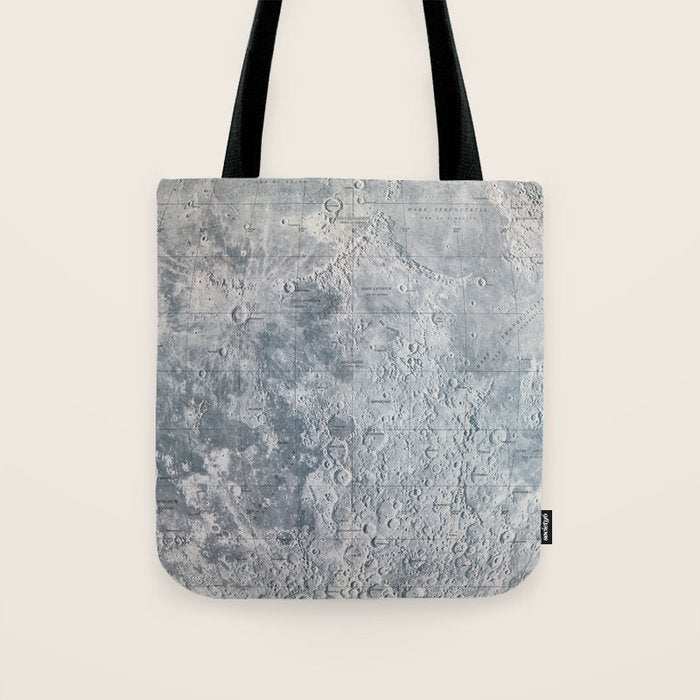 Vintage Lunar Moon Map, 1960s Tote Bag Gallery Image 1