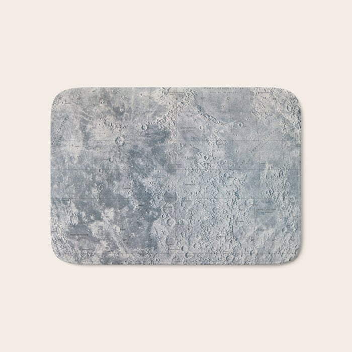 Vintage Lunar Moon Map, 1960s Bath Mat Gallery Image 1