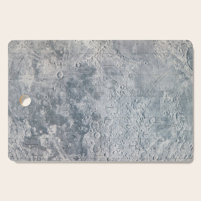 Vintage Lunar Moon Map, 1960s Cutting Board Gallery Image 1