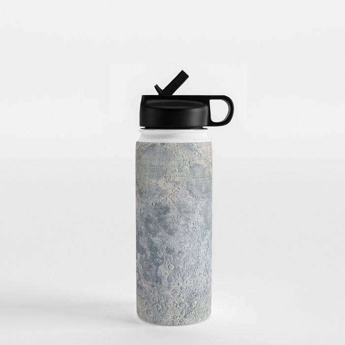 Vintage Lunar Moon Map, 1960s Water Bottle Gallery Image 1