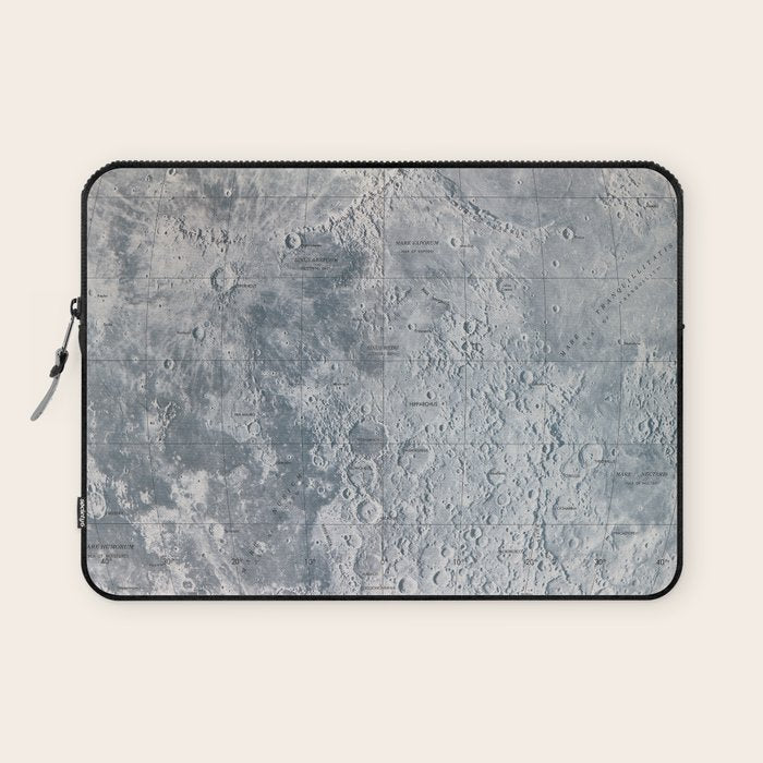 Vintage Lunar Moon Map, 1960s Laptop Sleeve Gallery Image 1