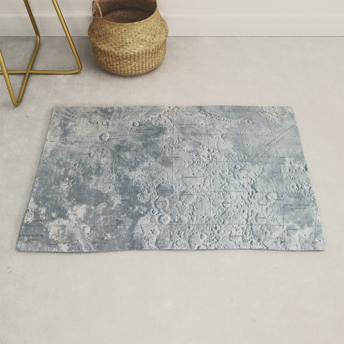 Vintage Lunar Moon Map, 1960s Rug Gallery Image 1