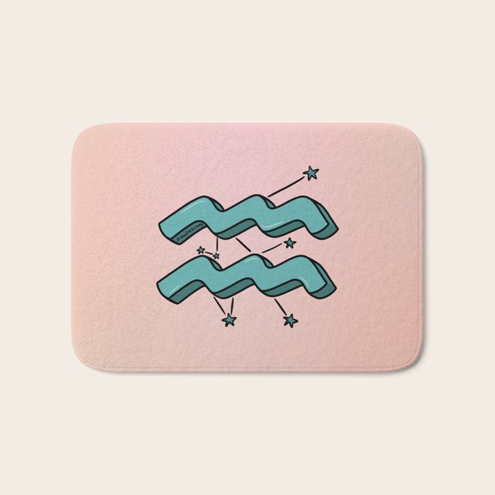 Aquarius Symbol Bath Mat Gallery Image 1