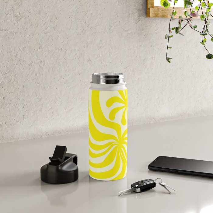 abstract blossom flower-yellow Water Bottle Gallery Image 4