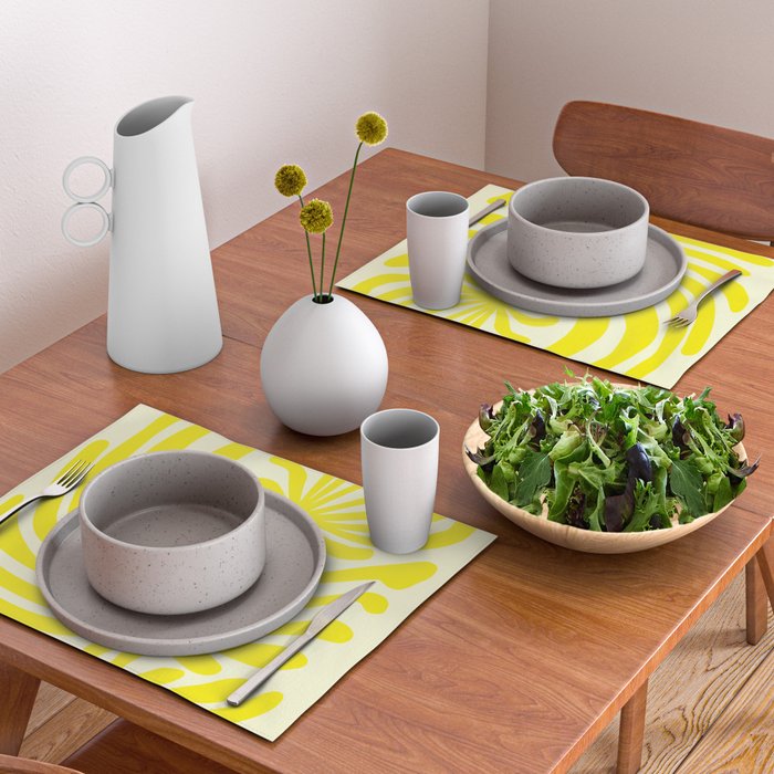 abstract blossom flower-yellow Placemat Gallery Image 2
