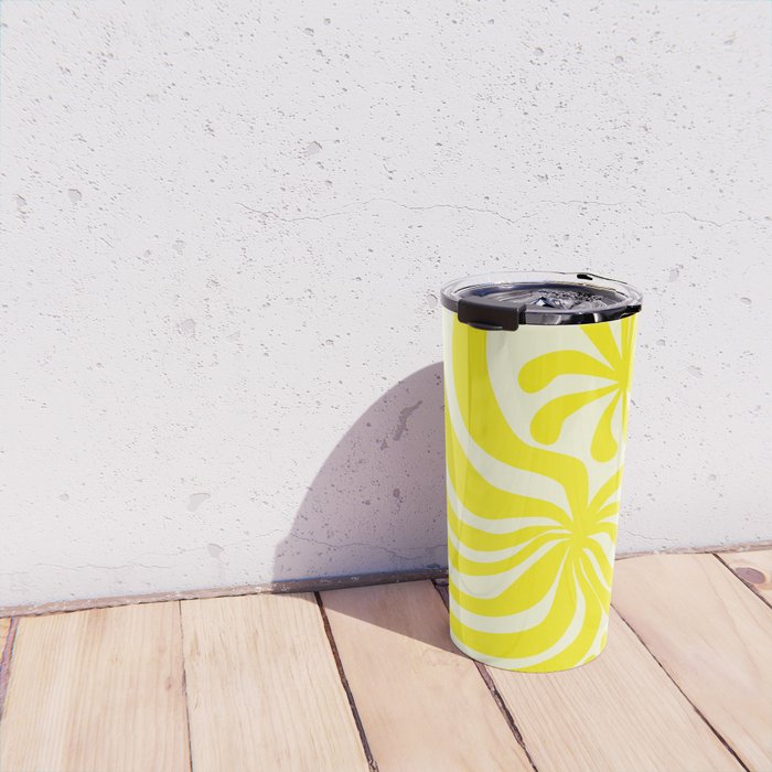 abstract blossom flower-yellow Travel Mug Gallery Image 4