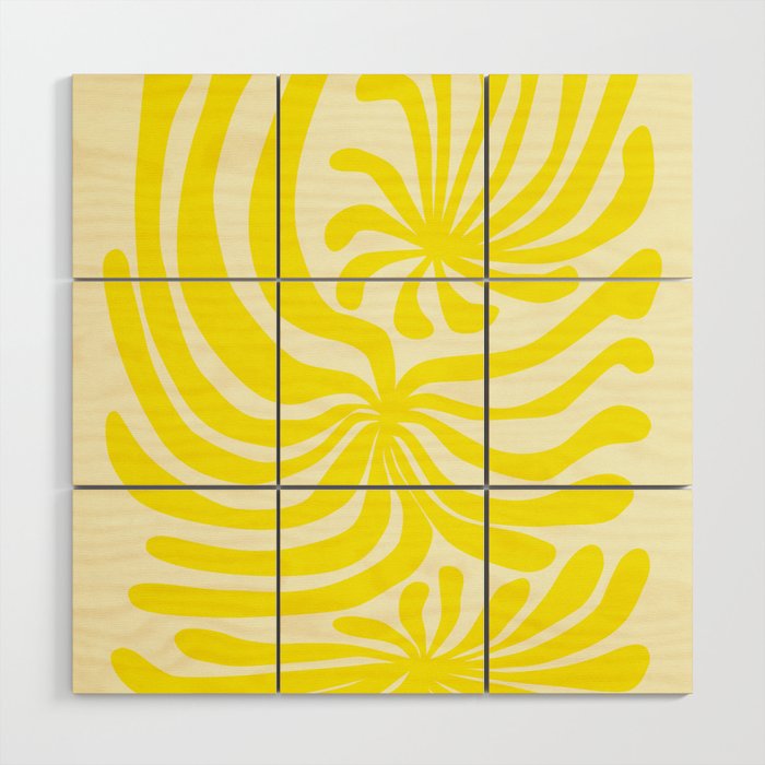 abstract blossom flower-yellow Wood Wall Art Gallery Image 1
