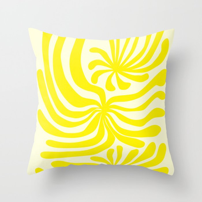 abstract blossom flower-yellow Throw Pillow Gallery Image 1