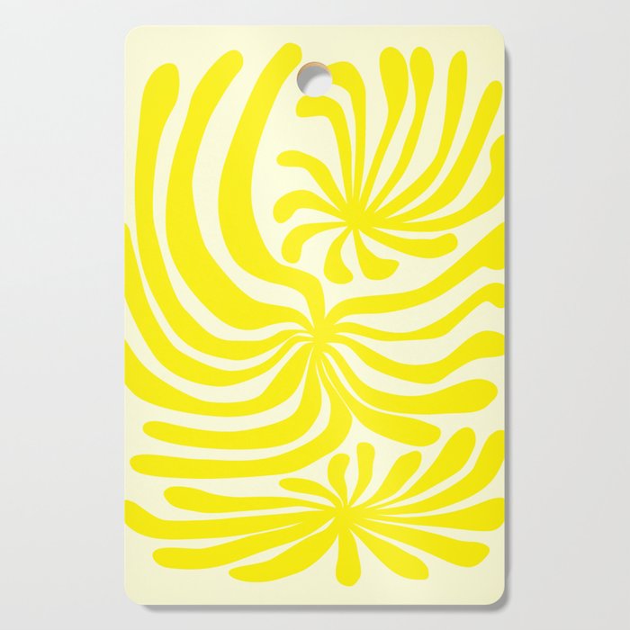 abstract blossom flower-yellow Cutting Board Gallery Image 1