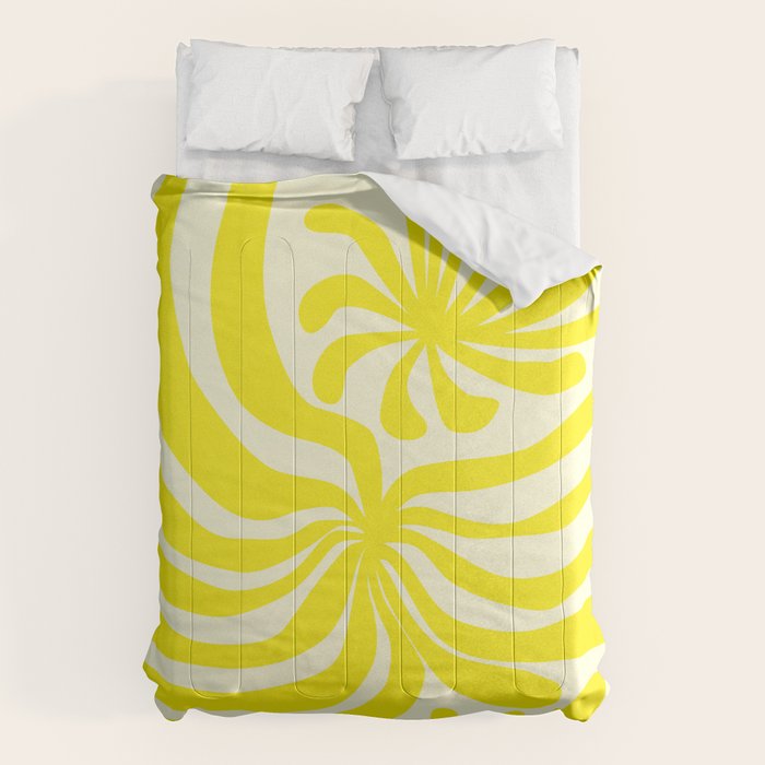 abstract blossom flower-yellow Comforter Gallery Image 6