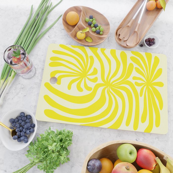 abstract blossom flower-yellow Cutting Board Gallery Image 2