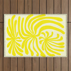 abstract blossom flower-yellow Outdoor Rug Gallery Image 1