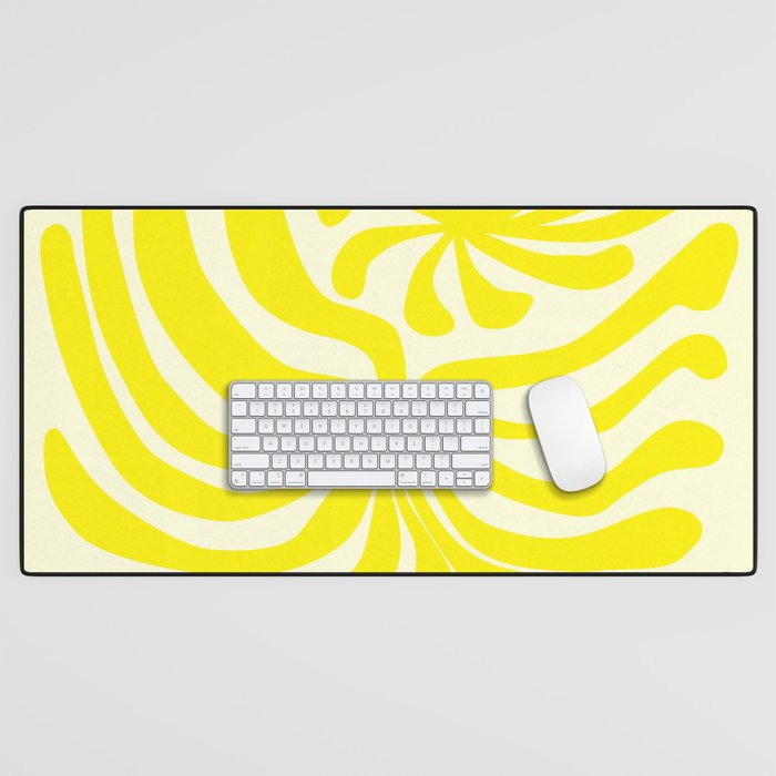 abstract blossom flower-yellow Desk Mat Gallery Image 1