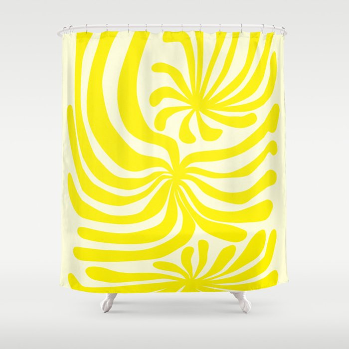 abstract blossom flower-yellow Shower Curtain Gallery Image 1