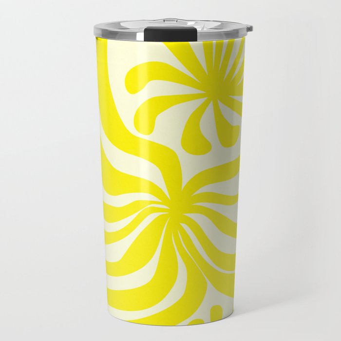 abstract blossom flower-yellow Travel Mug Gallery Image 1