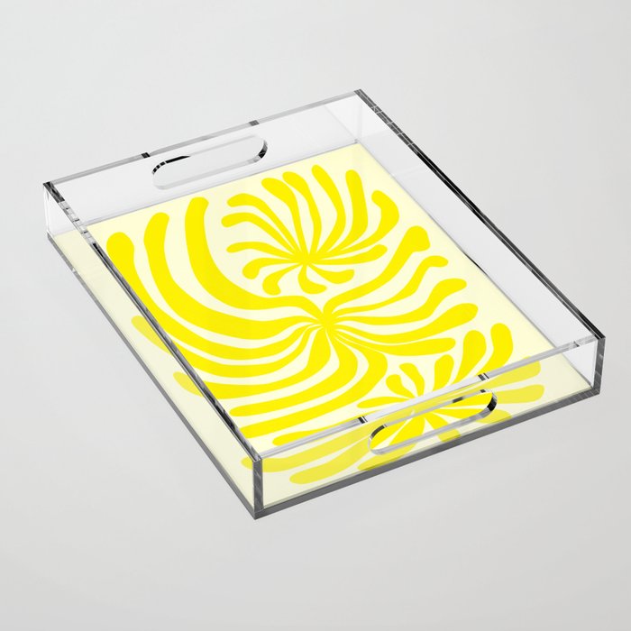 abstract blossom flower-yellow Acrylic Tray Gallery Image 1