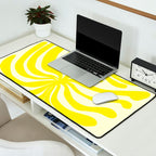 abstract blossom flower-yellow Desk Mat Gallery Image 2