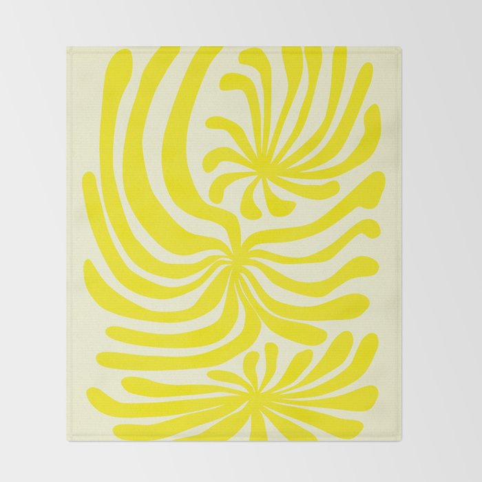 abstract blossom flower-yellow Throw Blanket Gallery Image 2