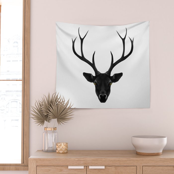 The Black Deer Wall Tapestry Gallery Image 2