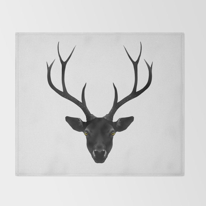 The Black Deer Throw Blanket Gallery Image 2