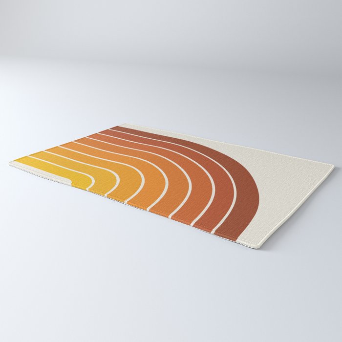 Gradient Arch IX Retro Orange Mid Century Modern Rainbow Rug Gallery Image 3