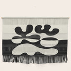 Mid Century Modern Organic Abstraction 235 Black and Ivory White Wall Hanging Gallery Image 1