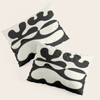 Mid Century Modern Organic Abstraction 235 Black and Ivory White Pillow Sham Gallery Image 3