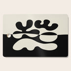 Mid Century Modern Organic Abstraction 235 Black and Ivory White Cutting Board Gallery Image 1
