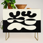 Mid Century Modern Organic Abstraction 235 Black and Ivory White Credenza Gallery Image 1