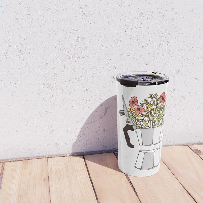 Moka Flowers Travel Mug Gallery Image 4