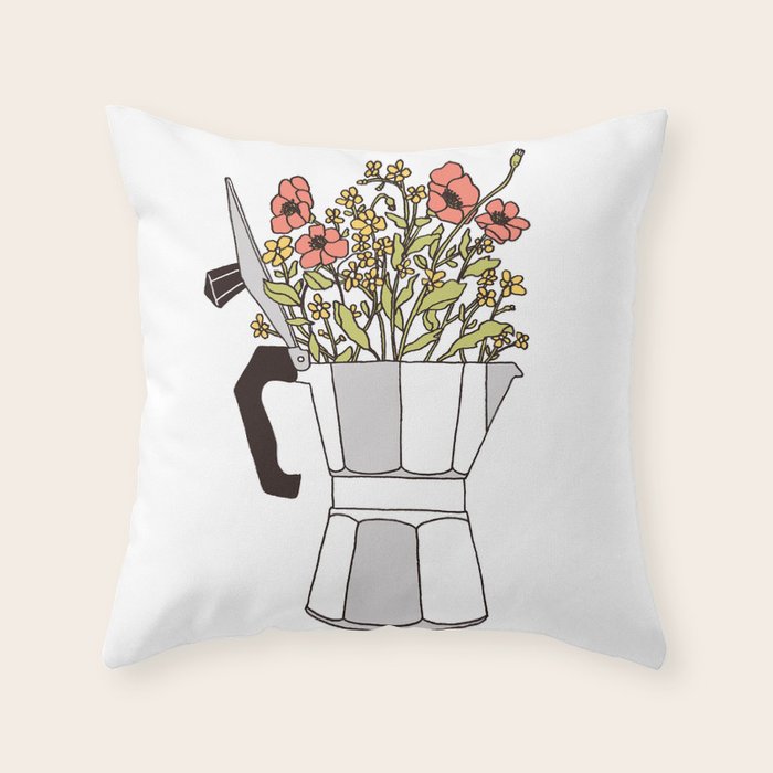 Moka Flowers Throw Pillow Gallery Image 6