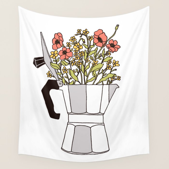 Moka Flowers Wall Tapestry Gallery Image 4