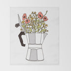 Moka Flowers Throw Blanket Gallery Image 2