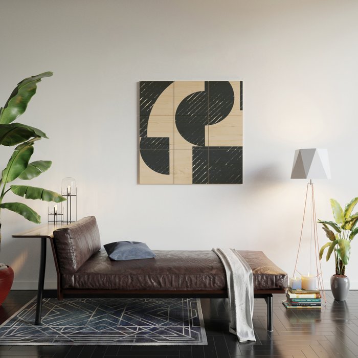 Modern Graphic Composition  Wood Wall Art Gallery Image 2