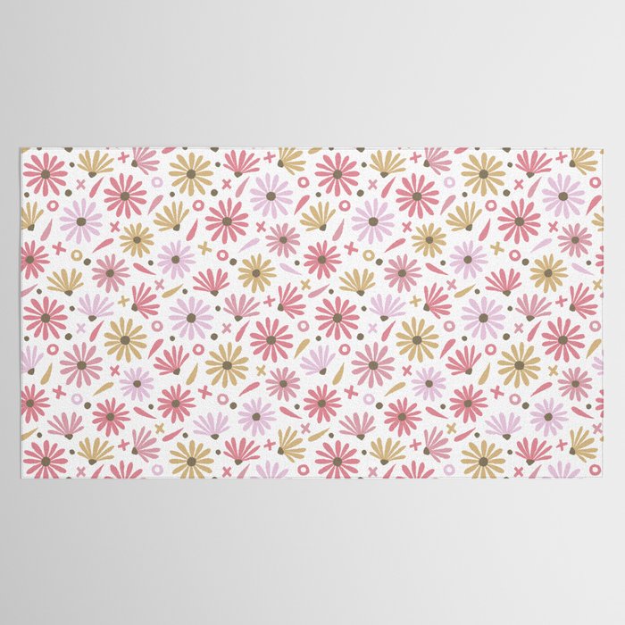 Daisies - Blush & Gold Tablecloth Gallery Image 2