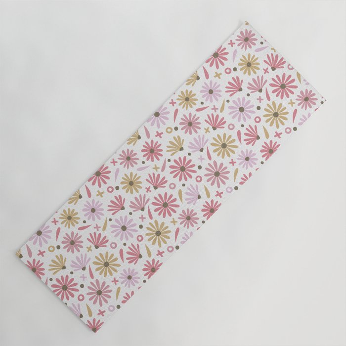 Daisies - Blush & Gold Yoga Mat Gallery Image 1