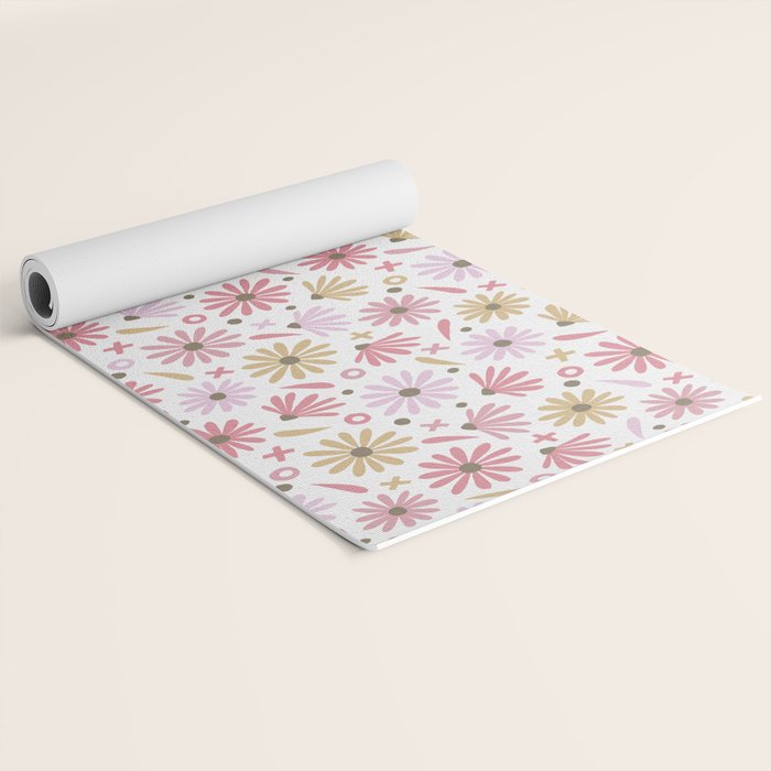 Daisies - Blush & Gold Yoga Mat Gallery Image 2