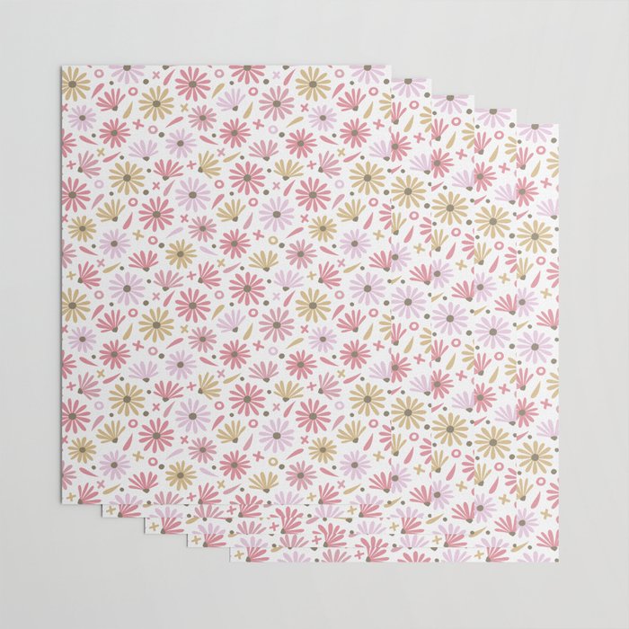 Daisies - Blush & Gold Wrapping Paper Gallery Image 3