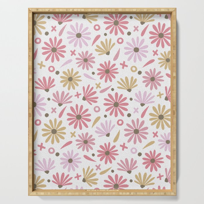Daisies - Blush & Gold Serving Tray Gallery Image 1