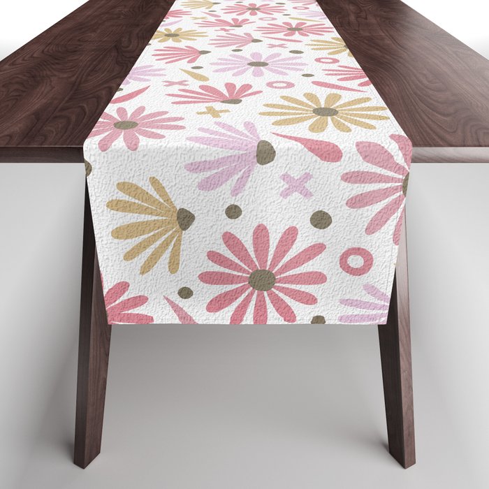 Daisies - Blush & Gold Table Runner Gallery Image 1