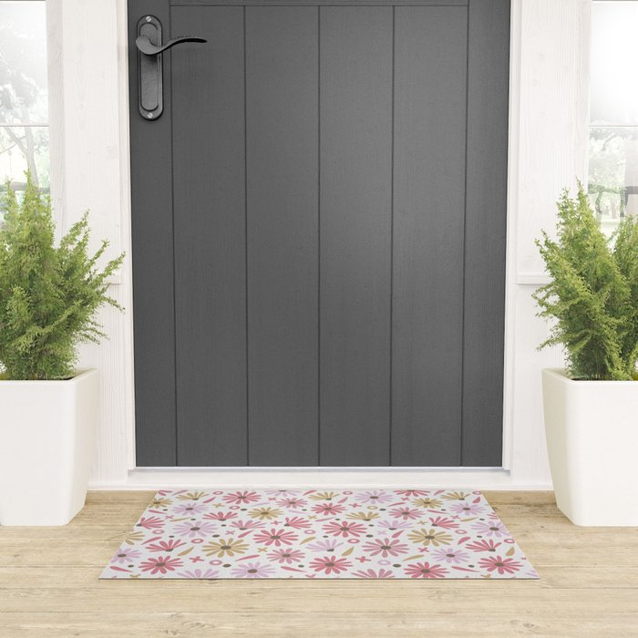 Daisies - Blush & Gold Welcome Mat Gallery Image 3