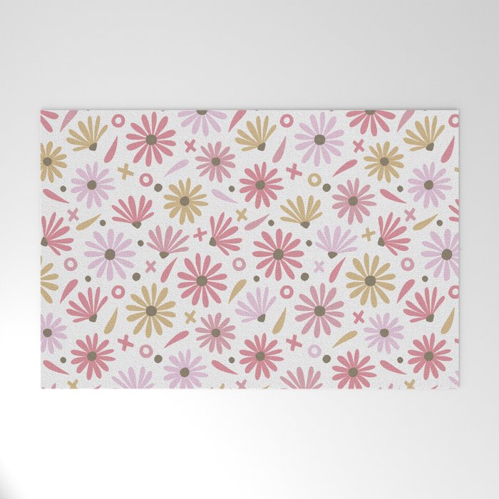 Daisies - Blush & Gold Welcome Mat Gallery Image 1