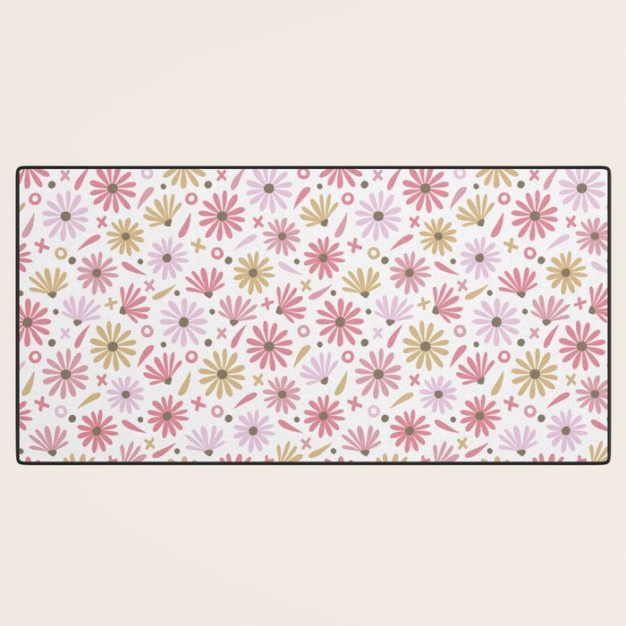 Daisies - Blush & Gold Desk Mat Gallery Image 3